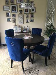 Pin By Montrice Dade On Dining Room Decor Blue Dining Room Decor Blue Dining Room Chairs Dining Room Blue