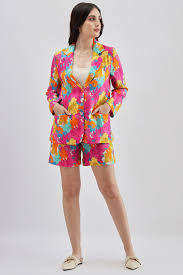 Crimson Bloom 100% Pure linen printed co-ord sets