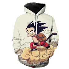 He is voiced by masako nozawa in the japanese version of the anime, by the late kirby morrow in the ocean english dub, and by sean schemmel in the funimation english dub. Kid Goku Nimbus Dragon Ball Kid Goku Hoodie 3d