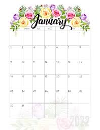 free printable pretty roses calendar for 2022 printables and inspirations