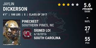 Jaylin Dickerson 2017 Safety South Carolina
