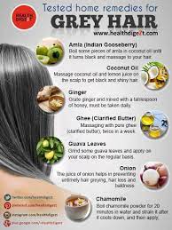 It is said that the mixture gooseberry juice + olive oil + lemon juice can do something. Home Remedies For Graying Hair Must Read These Useful Health Tips Infused Waters That You Mu Grey Hair Home Remedies Grey Hair Remedies Home Remedies For Hair