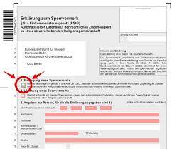 Die deutsche bank verlangt für den sperrvermerk 50€. Automatisierter Kirchensteuerabzug Auf Kapitalertrage
