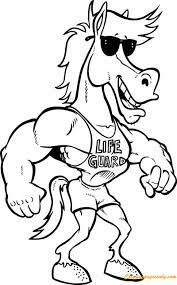 A lifeguard coloring page to color, print or download. A Horse Is A Lifeguard Coloring Pages Funny Coloring Pages Coloring Pages For Kids And Adults
