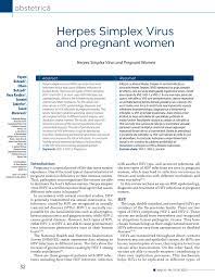 Pdf Herpes Simplex Virus And Pregnant Women Herpes Simplex Virus And Pregnant Women