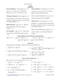 Calculus Cheat Sheet All Calculus Calculus Help Cheat Sheets