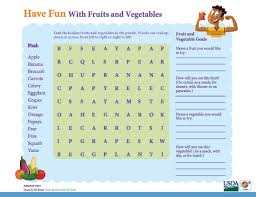 Word Search Have Fun With Fruits Vegetables Kids Activitysheet Myplate Kids Nutrition Nutrition Healthy Nutrition Diet