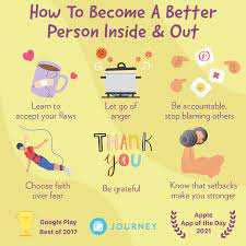 Journey - Self-Care Journal - The First Step To Becoming A Better Person  Inside And Out Is To Take The Time To Take Care Of Your Thoughts, Actions  And Deliberately Take Ownership