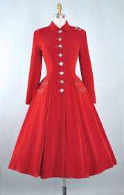 Vintage 40s 50s Princess Coat 1940s 1950s Red Velvet Fit Vintage Dresses Vintage Coat Boho Outfits