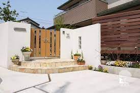 高崎市 門まわり 目隠しフェンス エクステリア 土間コンクリート ウッドデッキ 目隠しフェンス