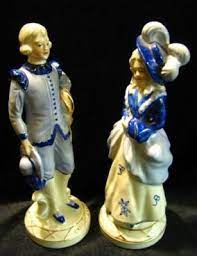Occupied Japan Colonial Figurines Vintage Occupied Japan Colonial Man Lady 7 5 Figurines Completed Occupied Japan Japan Antiques