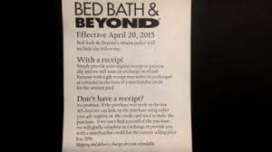 Bed bath & beyond operates many stores in the united stat. How Bed Bath Beyond Will Punish Customers Making Returns Without Receipts Abc News