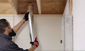 Flexible transition hose between the dryer and the wall outlet should be either the foil type or the termination of dryer venting must be to the exterior with a proper hood or roof cap equipped with a. How To Install A Dryer Vent The Home Depot