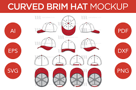 Download Curved Brim Hat Vector Template Mockup Graphic By Markanthonymedia Creative Fabrica SVG Cut Files