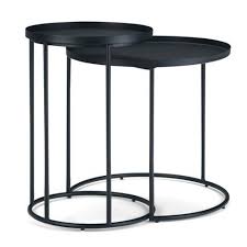 2pc 24 Lipton Metal Nesting Table Black Wyndenhall Metal Nesting Tables Nesting Tables Nesting End Tables