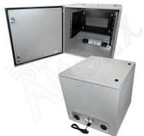 Altelix 24x24x24 19" Wide 6U Rack Steel Weatherproof NEMA Enclosure with  Dual Cooling Fans, 120 VAC Outlets and Power Cord