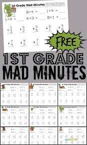 free 1st grade printable math worksheets first grade mad minutes