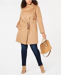 plus size asymmetrical belted coat created for macys