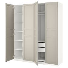 Add a clothes and shoe rack to your getting ready routine. Pax Wardrobe White Flisberget Light Beige 78 3 4x23 5 8x93 1 8 Ikea