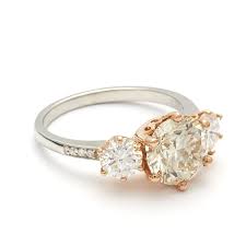 Hazeline Three Stone Ring Platinum Champagne Diamond 2 0ct Champagne Diamond Diamond Wedding Bands Champagne Diamond Rings