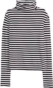 Black And White Striped Turtleneck Top H M Ribbed Turtleneck Top Black White Striped Ladies Ribbed Turtleneck Top Black White Stripes Black Tops