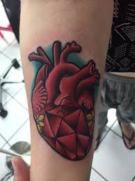 Geometric Anatomical Heart Tattoo Done By Kendal Heart Tattoo Anatomical Heart Tattoo Heart Tattoo Designs