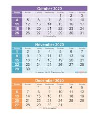 3 Month Calendar 2020 Printable Oct Nov Dec Printable Free Printable 2020 Calendar Templates Calendar Template Calendar May Calendar 2020