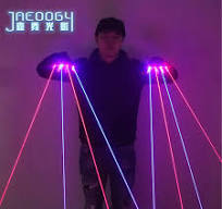 Robot Laser Gloves: Luminous Party Props - Light Up Your Night! Blue & Red  FX, Music Festival Gear, Bar & Club Accessories. Buy Now!