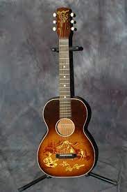 1954 Roy Rogers Cowboy Guitar 1 2 Size Original Case Neck Off Reset Pro Setup Plays Great Lawman Guitars Reverb Guitar Cowboy Design The Originals