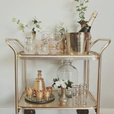 Vintage Drinks Trolley Www Thevintageparty Co Nz Gold Bar Cart Bar Cart Decor Gold Bar Cart Styling