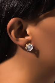 Akira Label Oversize Faux Diamond Stud Earring In Silver Gold