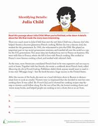 Help us improve our author pages by updating your bibliography and submitting a new or current image and biography. Julia Child Biography Worksheet Education Com