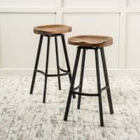 Resting on a flared trestle base, our country&#45;rustic wooden dining table features a smooth surface inspired by slab tables, with dark distressing that creates an organic, aged feel. Buy Rustic Counter Bar Stools Online At Overstock Our Best Dining Room Bar Furniture Deals