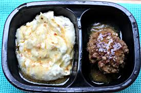 I do not include the onions in the gravy because my children would be too picky to eat it. National Tv Dinner Day Salisbury Steak With Roasted Garlic Mashed Potatoes