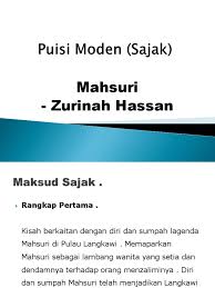 Pulau langkawi may be the island paradise lost. Mahsuri Zurinah Hassan