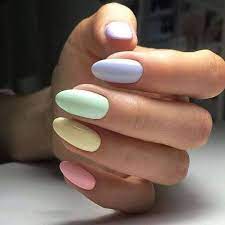 Rainbow Almond Shaped Nails Pastel Nails Designs Rainbow Nails Summer Nails Colors