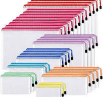 EOOUT 30pcs Mesh Zipper Pouch Bags, 8 Sizes Plastic Zipper Bags, 8 Colors  Waterproof Zipper Pouches for Organization, Multipurpose for Travel, School  ...