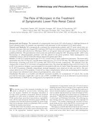 The Role of Microperc in the Treatment of Symptomatic Lower Pole Renal  Calculi