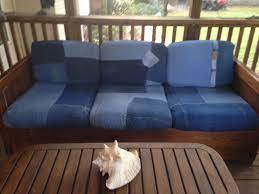 Covers For My Porch Sofa Made From Old Blue Jeans Denim Furniture Blue Jeans Crafts Sofa Handmade