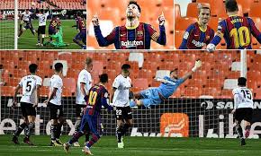 Ronald koeman is the father of ronald koeman jr. Valencia 2 3 Barcelona Ronald Koeman S Side Come Back To Win And Keep Laliga Title Hopes Alive Daily Mail Online