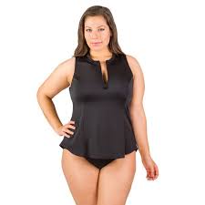 Fit 4u Sleeveless Rash Guard Swim Top With Built In Bra Plus Size Swimsuits Plus Size Swimwear Sleeveless Rash Guard