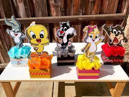Baby Looney Tunes Baby Shower Or 1st Birthday Inspired By Baby Image 3 Looney Tunes Party Baby Shower Party Themes Bunny Baby Shower