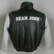 Sean John Men Leather Bomber Jacket Q47142w Black White Ebay Leather Bomber Jacket Jackets Leather Bomber