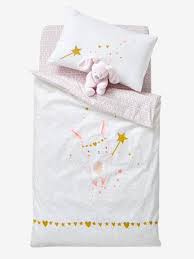 Un matelas, du linge de lit, un oreiller et une couette pour le plus grand confort de votre petit. Housse De Couette Bebe Feerie Oeko Tex Ecru Rose Vertbaudet