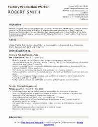 Production Worker Resume Samples Qwikresume