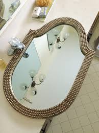 Beautiful large gold mirror to hang above a console. Hall Bathroom Happenings Young House Love