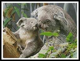 18 delightful, funny + free cross stitch patterns. Koala Bear With Baby In Tree Wildlife Counted Cross Stitch Pattern Kits How To Craft Supplies Tools