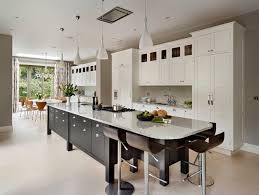 Kitchen island (kitchen island with seating, maple butcher block countertop, custom kitchen island, kitchen island with storage) vvkinteriors. Long Grey Kitchen Island With Drawers And Seats For 4 Kitchen Island With Sink Kitchen Layout Kitchen Island With Seating