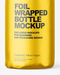 Download foil product packaging mockup free psd. Matte Alluminium Metallic Foil Bottle Wrapping With Rope Mockup Front View In Bottle Mockups On Yellow Images Object Mockups