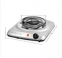 Ovente Electric Single Coil Burner, 1000W (120V), 6-Inch Plate, Adjustable  Temperature Control, Metal Housing, Indicator Light, Non-Slip Rubber Feet,  ...